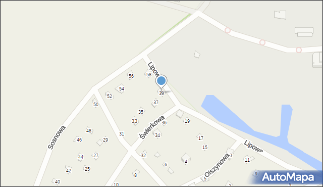 Popowo-Parcele, Świerkowa, 39, mapa Popowo-Parcele