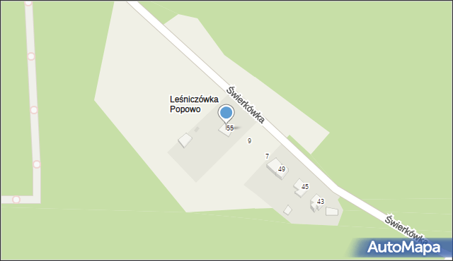 Popowo-Parcele, Świerkówka, 23, mapa Popowo-Parcele