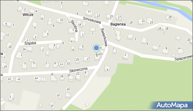 Porąbka, Świerkowa, 6, mapa Porąbka