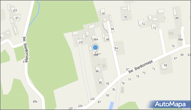 Poręba Spytkowska, św. Bartłomieja, 98B, mapa Poręba Spytkowska