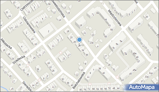 Poznań, Świebodzińska, 28, mapa Poznania