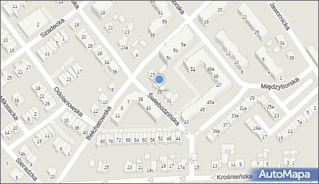 Poznań, Świebodzińska, 29, mapa Poznania