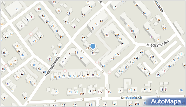 Poznań, Świebodzińska, 31, mapa Poznania