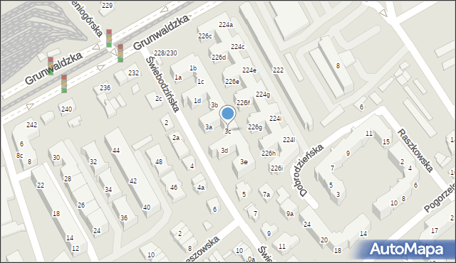 Poznań, Świebodzińska, 3c, mapa Poznania