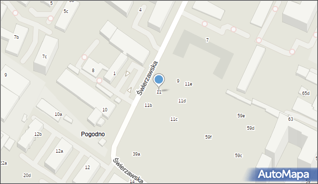 Poznań, Świerzawska, 11, mapa Poznania