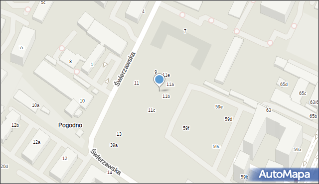 Poznań, Świerzawska, 11d, mapa Poznania