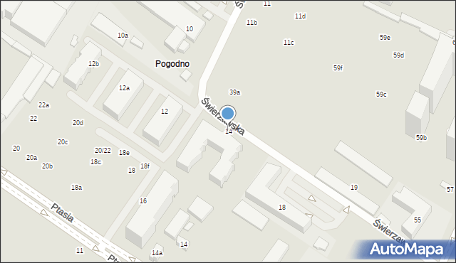 Poznań, Świerzawska, 14, mapa Poznania