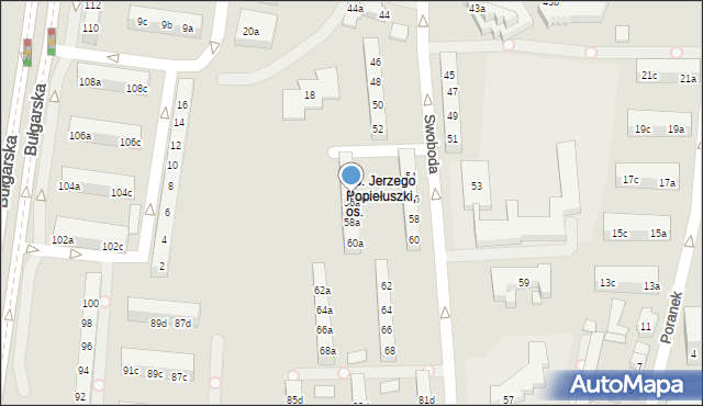 Poznań, Swoboda, 56a, mapa Poznania