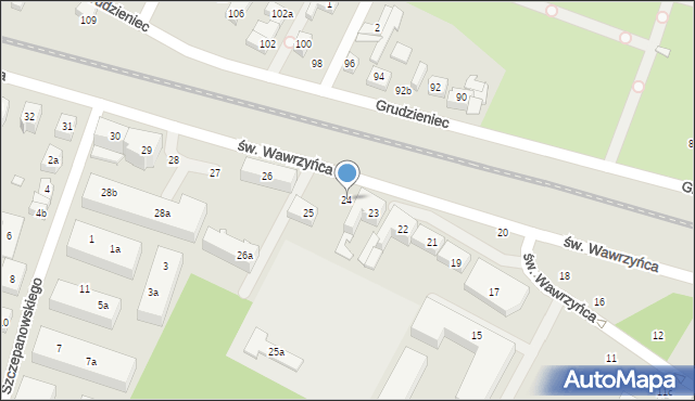 Poznań, św. Wawrzyńca, 24, mapa Poznania