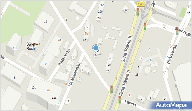 Poznań, św. Rocha, 4a, mapa Poznania