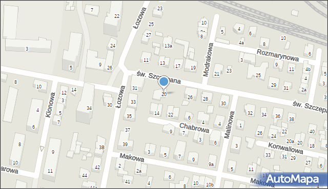 Poznań, św. Szczepana, 20, mapa Poznania