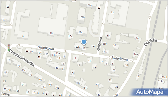 Poznań, Świerkowa, 12, mapa Poznania