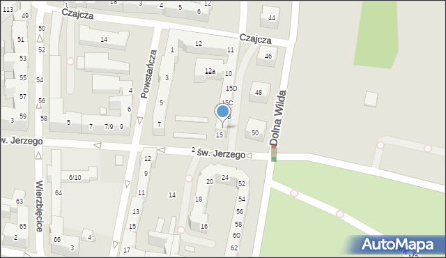 Poznań, św. Jerzego, 15A, mapa Poznania