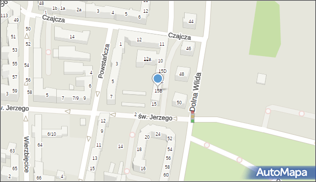 Poznań, św. Jerzego, 15B, mapa Poznania