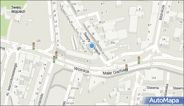 Poznań, Święty Wojciech, 1, mapa Poznania