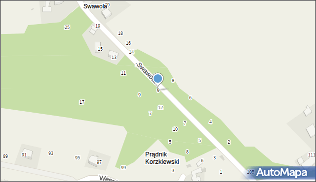 Prądnik Korzkiewski, Swawola, 9, mapa Prądnik Korzkiewski