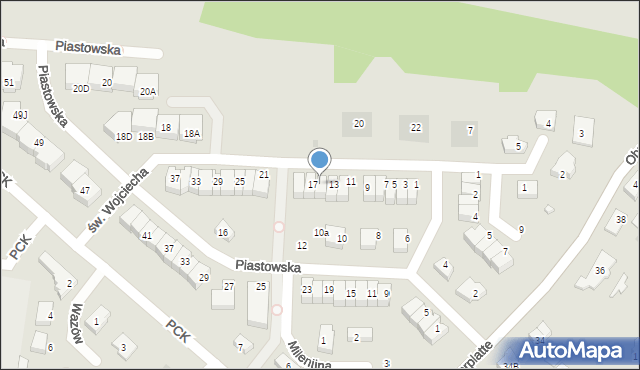 Pruszcz Gdański, św. Wojciecha, 15, mapa Pruszcz Gdański