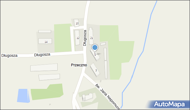 Przeczno, św. Rozalii, 1, mapa Przeczno