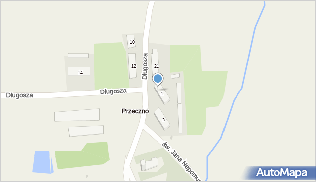 Przeczno, św. Rozalii, 1A, mapa Przeczno