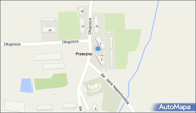 Przeczno, św. Rozalii, 3A, mapa Przeczno