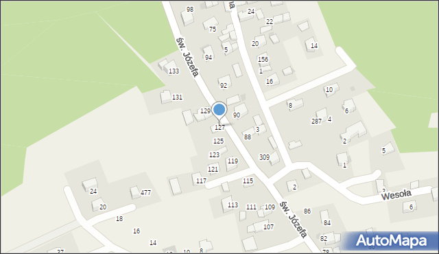 Przeginia Duchowna, św. Józefa, 127, mapa Przeginia Duchowna