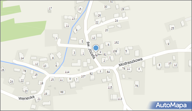 Przeginia Duchowna, św. Józefa, 4a, mapa Przeginia Duchowna