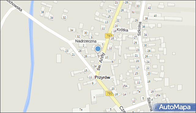 Przyrów, św. Anny, 3, mapa Przyrów