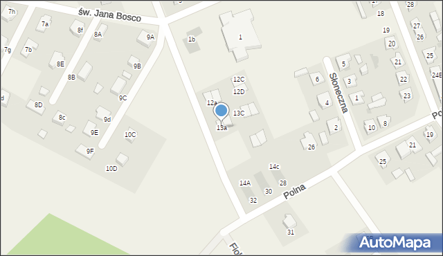 Przytoczna, św. Jana Bosco, 13a, mapa Przytoczna