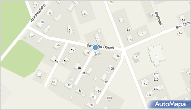 Przytoczna, św. Jana Bosco, 8A, mapa Przytoczna