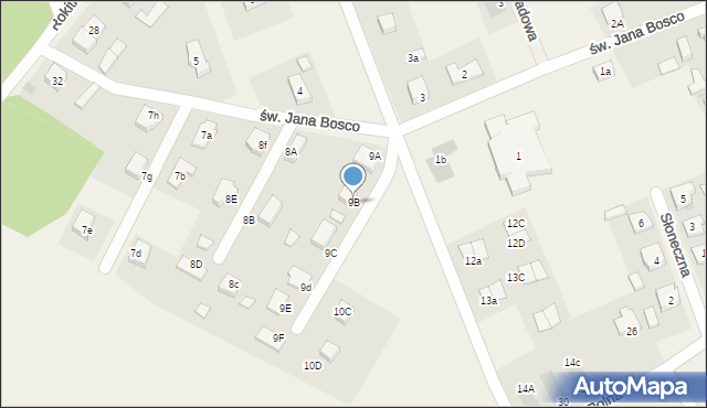 Przytoczna, św. Jana Bosco, 9B, mapa Przytoczna