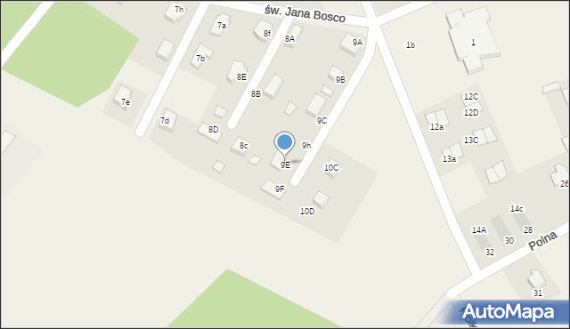 Przytoczna, św. Jana Bosco, 9E, mapa Przytoczna