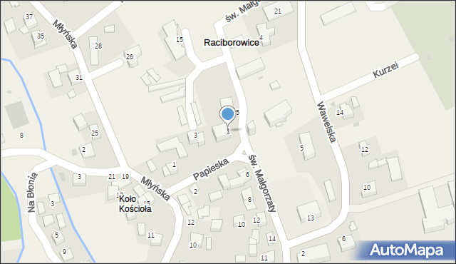 Raciborowice, św. Małgorzaty, 1, mapa Raciborowice