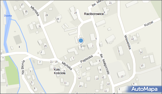 Raciborowice, św. Małgorzaty, 3, mapa Raciborowice