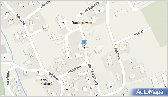 Raciborowice, św. Małgorzaty, 5, mapa Raciborowice