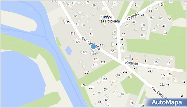 Radawa, św. Ojca Pio, 125, mapa Radawa