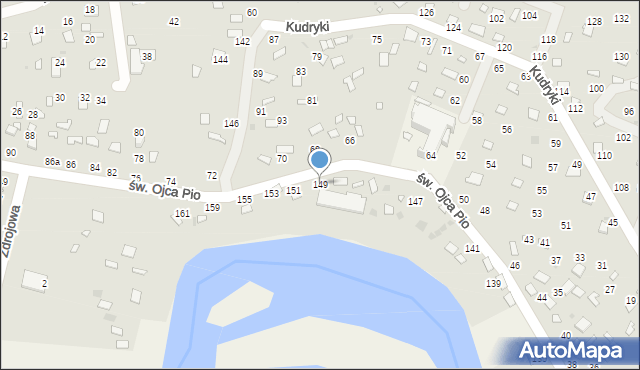 Radawa, św. Ojca Pio, 149, mapa Radawa