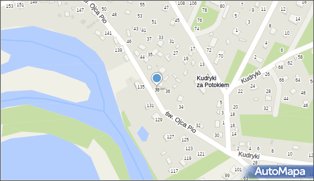 Radawa, św. Ojca Pio, 38, mapa Radawa