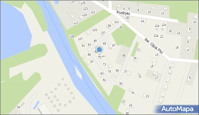 Radawa, św. Ojca Pio, 71, mapa Radawa