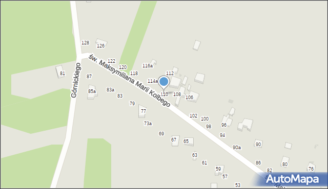 Radomsko, św. Maksymiliana Marii Kolbego, 110, mapa Radomsko