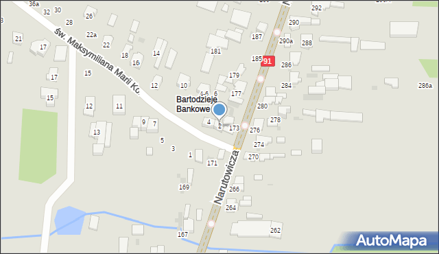 Radomsko, św. Maksymiliana Marii Kolbego, 2, mapa Radomsko