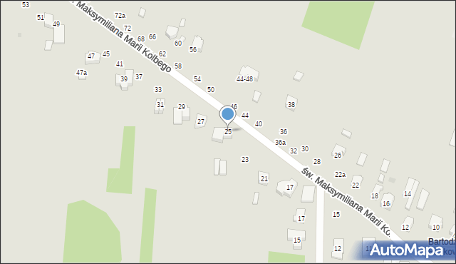 Radomsko, św. Maksymiliana Marii Kolbego, 25, mapa Radomsko