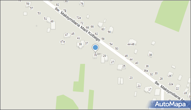 Radomsko, św. Maksymiliana Marii Kolbego, 31, mapa Radomsko