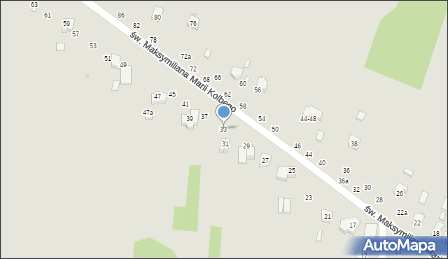 Radomsko, św. Maksymiliana Marii Kolbego, 33, mapa Radomsko