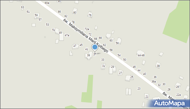 Radomsko, św. Maksymiliana Marii Kolbego, 37, mapa Radomsko