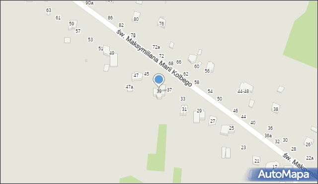 Radomsko, św. Maksymiliana Marii Kolbego, 39, mapa Radomsko