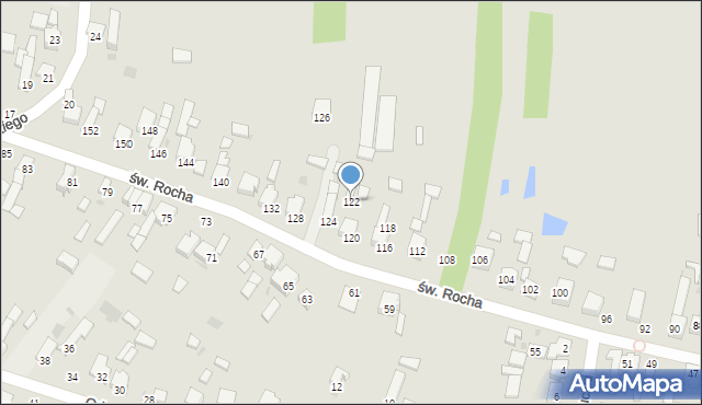 Radomsko, św. Rocha, 122, mapa Radomsko