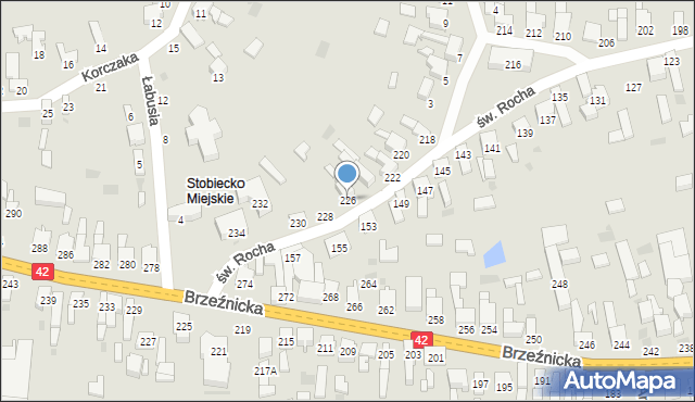 Radomsko, św. Rocha, 226, mapa Radomsko