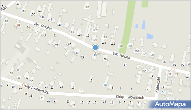 Radomsko, św. Rocha, 61, mapa Radomsko