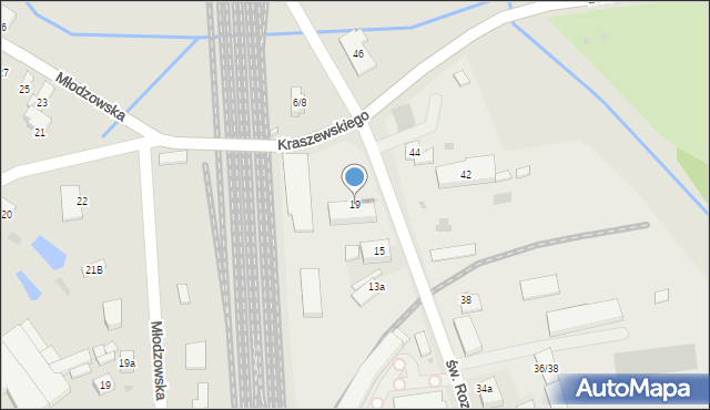 Radomsko, św. Rozalii, 19, mapa Radomsko