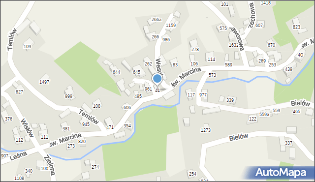 Radziechowy, św. Marcina, 41, mapa Radziechowy